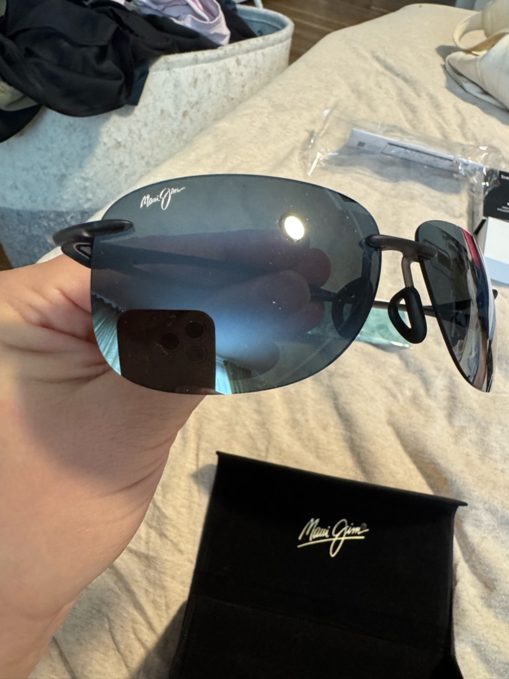 Maui Jim Rimless Sunglasses - Black Frames with Dark Lenses - Picture 5 of 5